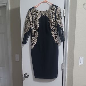 ANTONIO MELANI Black Dress with Gold Embroidery